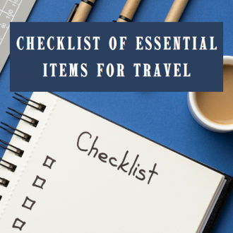 Checklist of essential items for travel
